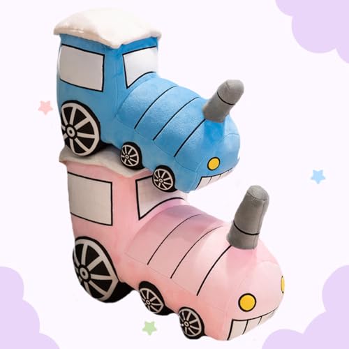 Image of ELAINREN Cuddly Pink Train Plush Pillow Soft Stuffed Locomotive Toy Simulation Plushie Choo-Choo Gifts /13.7Inch