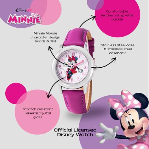 Disney Minnie Mouse Kids' Stainless Steel Time Teacher Analog Quartz Strap Watch2