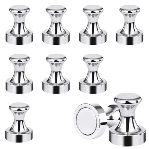KOLZEMV Imanes 10 Piezas, Imanes Neodimio con Caja de Almacenamiento, Imanes Fuertes, Imanes Potentes de 12X16mm para Pizarra Tablero Tablón de Anuncios Magnetico Refrigerador Mini Imán Portátil