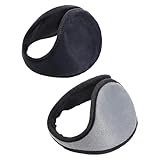Behind the Head Ear Warmers 2-Pack for Men & Women - Winter Thermal Ear Warmers, Adjustable & Windproof for Running, Skiing, Cycling