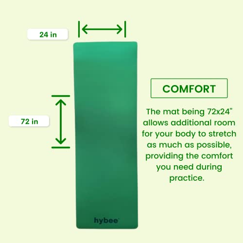 Hybee 1/4 Inch Thick Tpe Yoga Mat, Non-Slip Eco-Friendly Double Color Durable Fitness Exercise Workout Mat With Matching Carrying Strap & Carry Bag - Suitable For Home Workouts, Exercise, Pilates, Yoga, Gym, Outdoor Activities (Green) #TOP1