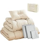 VK Living 布団セット 布団7点セット シングル 中綿1.6kg 抗菌防臭 洗える ホコリが出にくい きめ細かいピーチスキン加工 なめらかな肌触り アレルギー対策 掛布団 敷布団 枕 布...