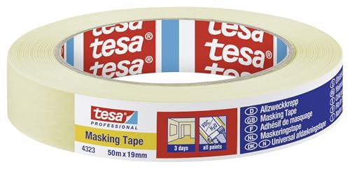 Tesa 04323-00040 Kreppband hellbeige - 50 m x 19mm, 1 Stück