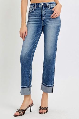 SALT TREE Risen Jeans - Tummy Control High Rise Crop Straight Jeans - RDP59414