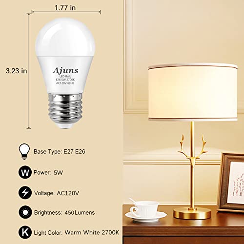 Image of LED Bulb 5W Equivalent 40W 120V Light Bulb Ceiling Fan Light Bulbs, Warm White 2700K A15 LED Energy Saving Bulb, E26 Base Not Dimmable 4 Pack