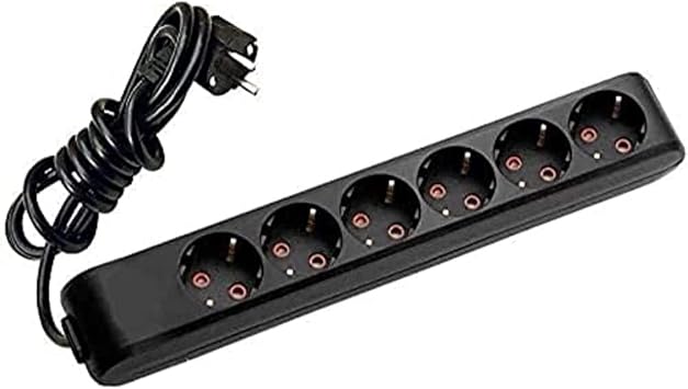 Viko Multi-Let 6 Ground Wired  .K 3mt Black Socket
