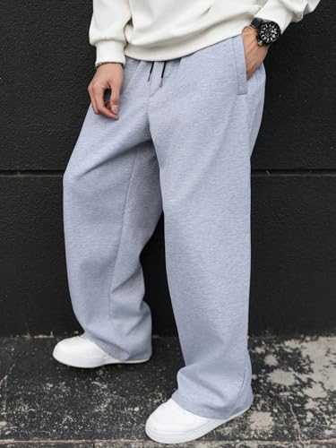 Image of dockstreet Straight Wide fit Long Length Open Bottom Jogger for Men /Trending Multi Pocket Style, Relaxed Casual Pants for Men