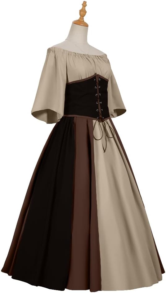 Medieval Renaissant Vintage Color Dress Women with Corset Victorian Ball Gowns Costume Vintage Irish Long Dress - Image 2