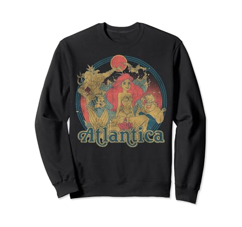 Sweat Little Mermaid Disney avec portrait vintage d'Atlantica pour adulte