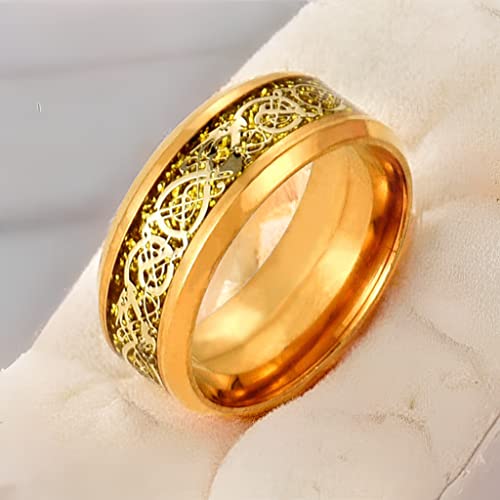 Inscool 2pcs Stainless Steel Decorative Rings for Men, Gold, Sliver Rings Suitable for both Men and Women, Classic and Attrative design, Perfect for Engagement and Wedding Band Ring Pack