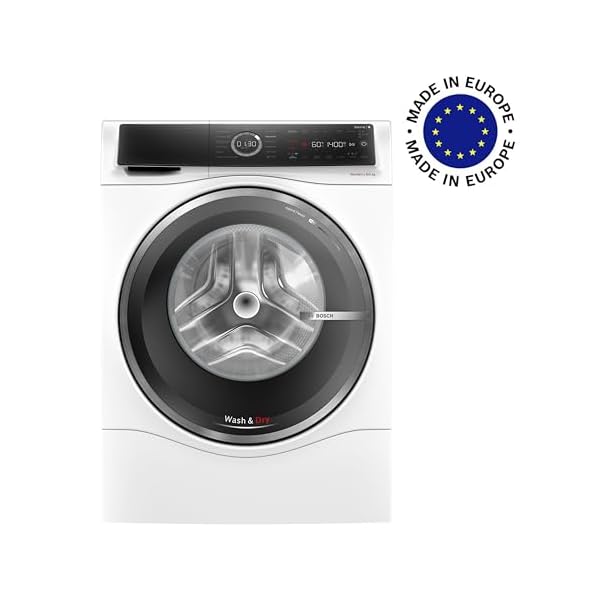 BOSCH WNC244070 Waschtrockner Serie 8, Frontlader mit 9/6kg Fassungsvermögen, 1400 UpM, Home Connect, EcoSilence Drive, Iron Assist, SpeedPerfect, AutoDry, Weiß, 60cm – Bild 3