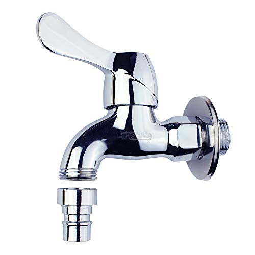 Lazardo - 1/2" Wasserhahn aus Messing - Chrom mit Wasserhahn - Wasser Hahn mit Regler Cover