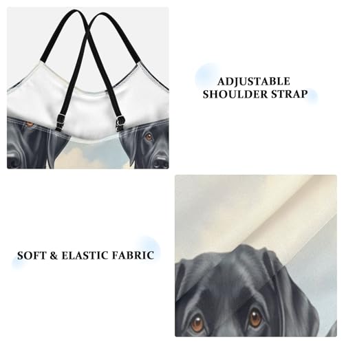 Girls Swimming Suits 3-10 Y Beach Swimsuit, Black Labradors Cloudy Sky3