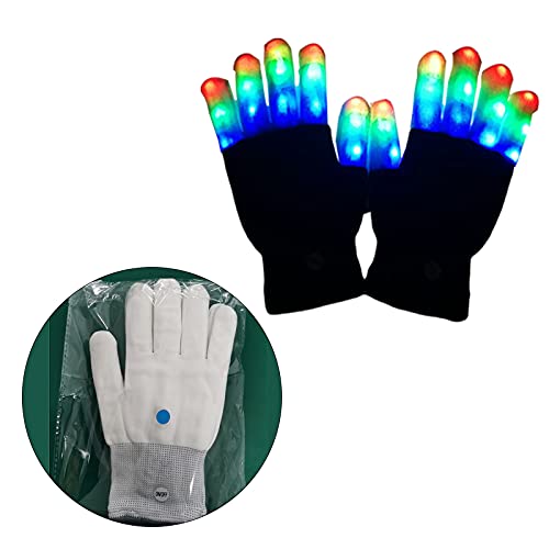 Newmind Luvas de LED que acendem, com 8 cores, luvas piscantes para festas escuras, brinquedos de pr