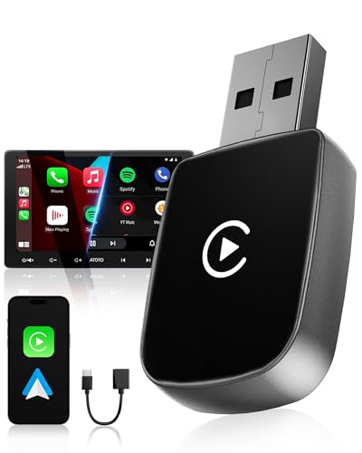 【2026 Verbesserte】WityEye CarPlay und Android Auto Wireless Adapter 2 In 1, V5.3 Bluetooth Stabile Verbindung, 5.8 GHz WiFi Schnelle Datenübertragung, für Apple iPhone iOS 10+, Smartphone Android 11+