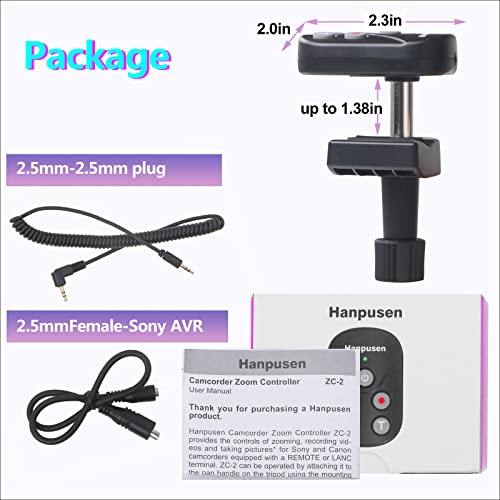 Camcorder Lanc Zoom Remote Controller, Wired Remote Control With 2.5Mm Jack Cable, Video Recording And Zoom Commander With Lanc Terminal For Canon Xl1S Xl2 Sony 190P 198P #TOP6