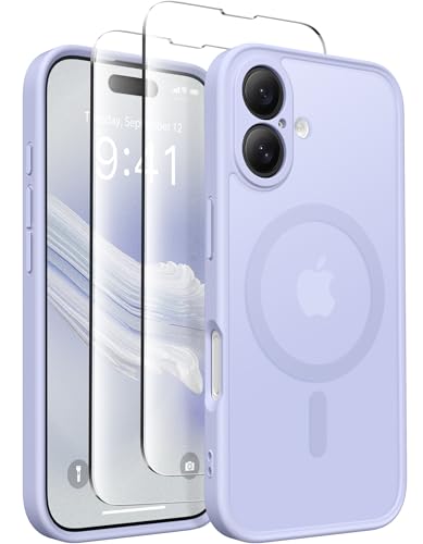 Coque iPhone 16 anti-rayures compatible MagSafe lilas
