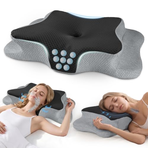 CHxxy Cervical Neck Pillow for Pain Relief Sleeping, Memory Foam Pillows