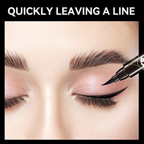 Music Flower Eyeliner Stamp - Liquid Eyeliner, Waterproof Winged Eyeliner Stamp Black Eye Liner, Long Lasting Smudge Proof Quick Dry Cat Eye Makeup Pen Wingliner, 10Mm #TOP3