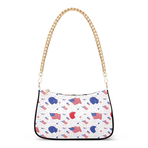Shoulder Bag for Women Independence Day Tote Handbag Crossbody Bag with Zipper Closure