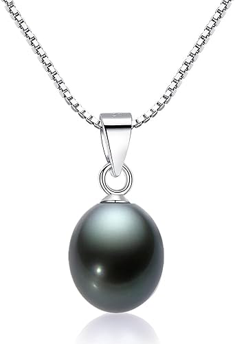 Collar de plata de ley 925 con perlas de agua dulce de 063 pulgadas y hebilla de semilla de girasol para regalo para mujeres y niñas