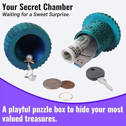 Galapopo Money Puzzle Box for Cash Gift, 4 Unique Internal Designs Maze Egg - 3