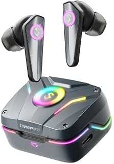 SoundPEATS Gaming Headphones CyberGear Wireless Bluetooth 5.3 Earbuds Low-Latency Wireless Headset with RGB Breathing Lights, Dual Mode, 4 Mic, Immersive Sound, 10mm Driver, Total 26H, Comfortable Fit