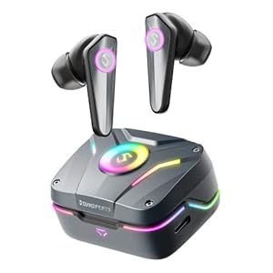 SoundPEATS CyberGear Draadloze Bluetooth 5.3 Oordopjes, Lage Latentie Dual Mode in-ear Bluetooth Gaming Koptelefoon, met 4 Microfoons, Meeslepend Geluid, met RGB Verlichting, Totaal 26 Uur