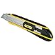 STANLEY FatMax Cuttermesser Profi Teppichmesser Stanley Messer mit Magazin (18mm Klingenbreite, 180mm Länge, Klingenführung aus rostfreiem Stahl, mit Klingenbrecher, inkl. 6 Abbrechklingen) 0-10-481