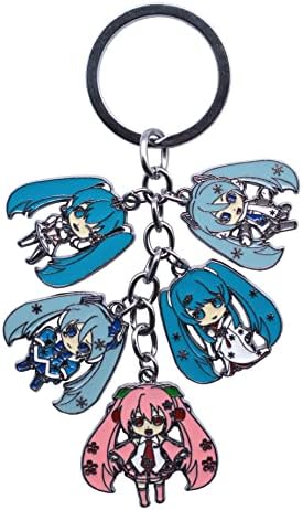 Amasukami Anime characters Vocaloid keyring with 5 Chibi figures