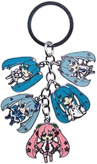 Amasukami Anime characters Vocaloid keyring with 5 Chibi figures