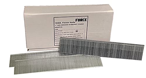 Steel Force F25 18 Gauge Brad Nails, 1 Inch 18GA Brad Nails, Galvanized Nail Gun Nails for Pneumatic, Electric Brad Nailer Gun (5,000 Counts)
