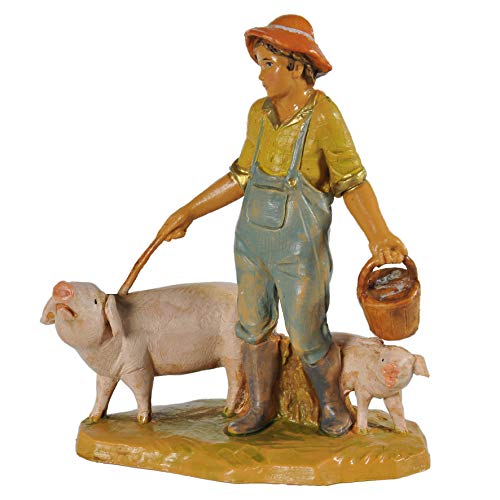Statuina Presepe Pastore Con Maiali 12Cm Fontanini 231