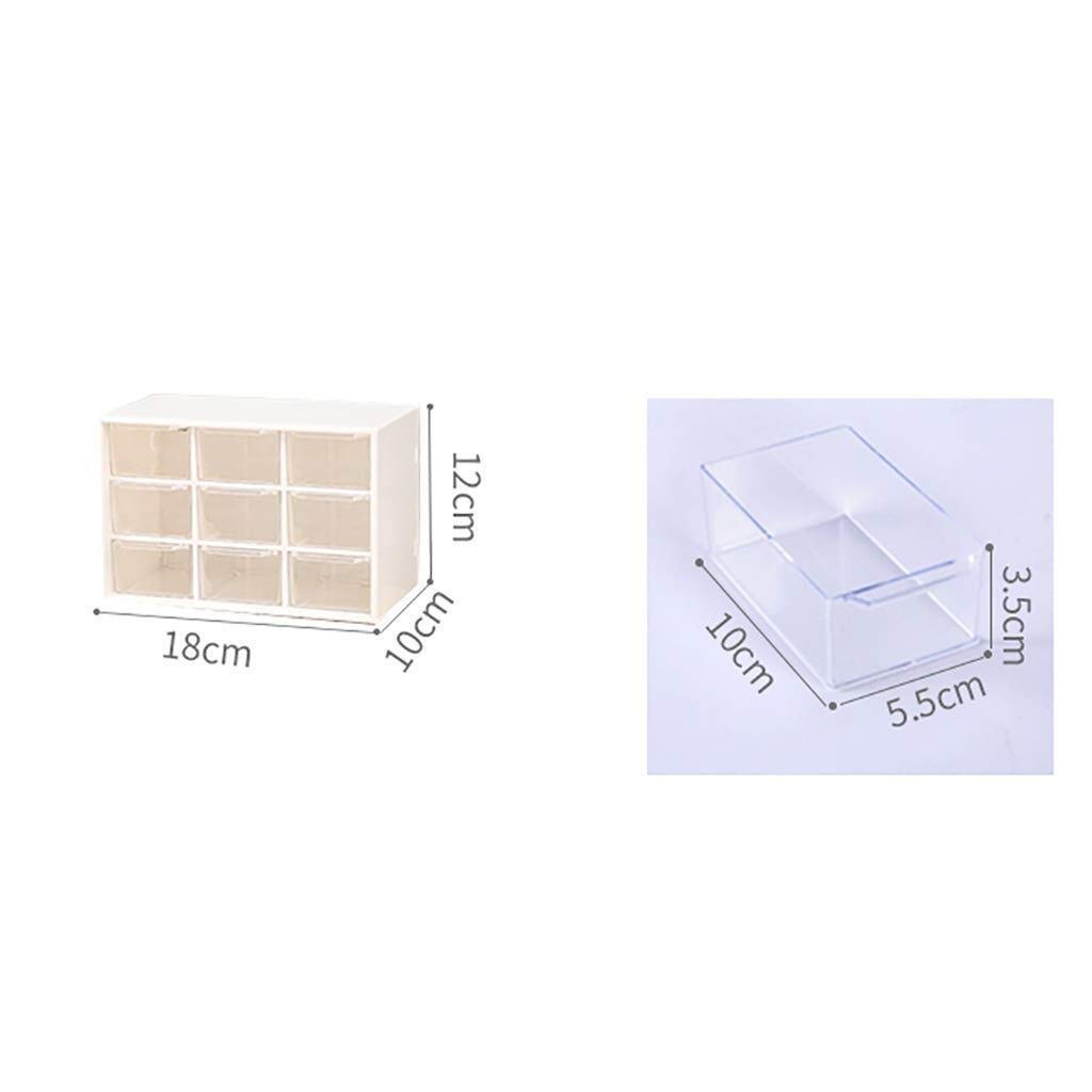 Organizer per ufficio con cassetti in plastica, per piccoli oggetti, trucchi e biglietti da visita, dimensioni medio-grandi, in polipropilene (18 x 10 x 12 cm)