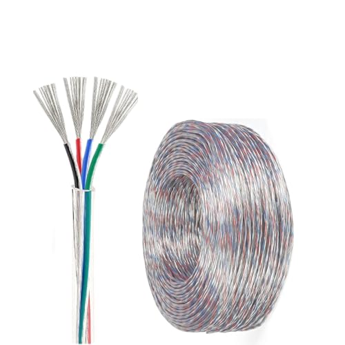 Câble d'alimentation pour bande LED et domotique fil cuivre flexible transparent 28AWG