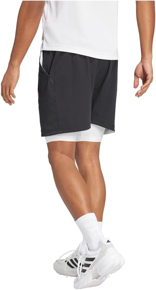Mens Short and Tight Tennis Set White and Black