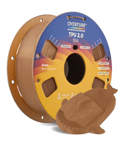 Image of OVERTURE Upgrade TPU 2.0 High-Speed Filament 1.75mm, 1kg Brown