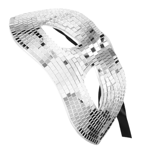 Masque acrylique léger argenté effet miroir pour bal masqué