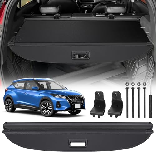 bumxca Retractable Cargo Cover Compatible with Nissan Kicks 2018-2024 Rear Cargo Security Trunk Cover, Car Storage Privacy Screen Trunk Luggage Tonneau Security Shade Protector Cover