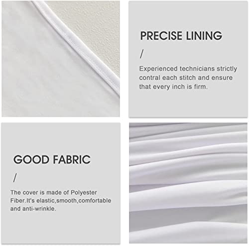 Mingyit 2 Pack Spandex Table Cover Fitted Rectangular Tablecloth Stretchable Fabric Tablecloth For Party, Banquet, Wedding And Events (6Ft, White) #TOP3