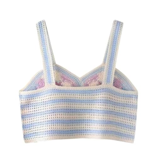 Image of NAIADES Women's Handmade Crochet Crop Top, Sleeveless Top for Women,Comfortable Fit