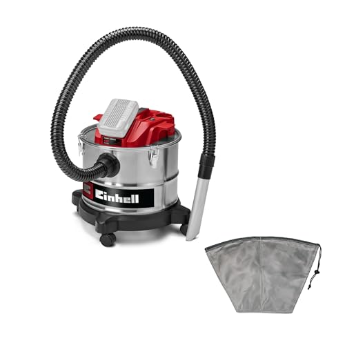 Einhell Akku-Aschesauger TE-AV 18/15 Li C-Solo Power X-Change (Li-Ion, 18V, 15 l Auffangbehälter, Filterreinigungssystem, Lieferung ohne Akku & Ladegerät, inkl. Vorfilter)