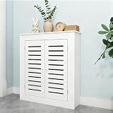 Questo copriradiatore Bianco Moderno in Legno autoportante Mobile da Pavimento con 2 Ante 80 cm ripiano Laterale per Bagno Guarfor Decorazione per la casa