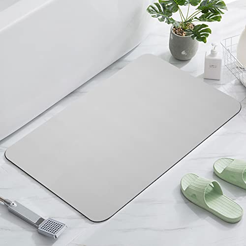 Ollaneg Bath Mat-Bathroom Rug Mat Super Absorbent Quick Dry Rubber Backed Dirt Resistant Bath Rugs Mats For Bathroom Non Slip Bathroom Rug For Shower Sink Bathtub (Grey, 16" X 24") #TOP15