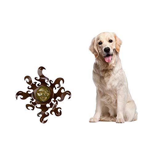 Novica Artisan Crafted Painted Steel Sun Large Iron And Ceramic Wall Art, Brown And Yellow 'Sumptuous Sun' #TOP3