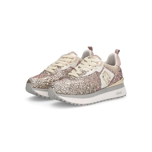 Liu Jo Para Mujer. BF5009TX007S3811 Zapatillas Con Plataforma Y Brillos Rosa (40), 3 A 5Cm, Cordones, Casual - 2