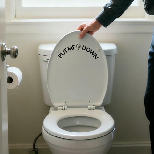 2Pcs Put ME Down Toilet Seat Sticker, Funny Wall Sticker, Removable PVC Waterproof, Vinyl Wallpaper for Bathroom Decor, Toilet Decals, DIY Peel and Stick Murals for Living Room, ﻿Entrance Hall, Study