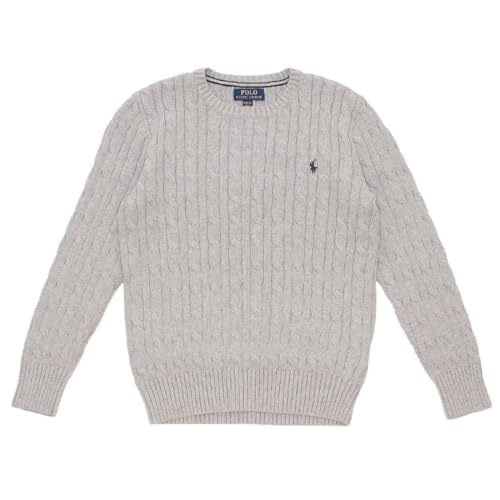 [ポロラルフローレン]ニット ケーブルニット クルーネック ボーイズ グレー レディース メンズ RALPH LAUREN 323702674 041 CABLE KNIT CREWNECK ANDOVER HEATHER M(日本サイズS） [並行輸入品] - POLO RALPH LAUREN - 商品画像
