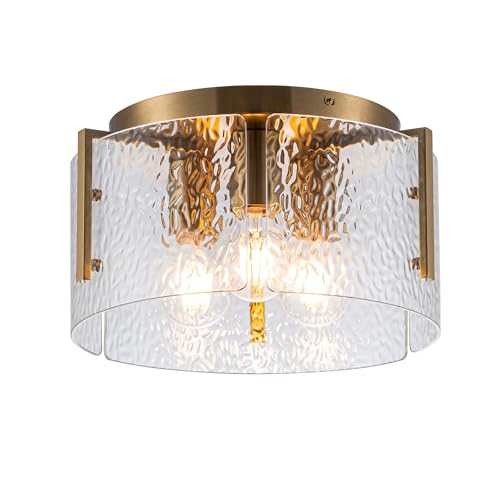 MAYNA Modern Gold Ceiling Light Fixture, 3-Light Hallway Light Fixtures