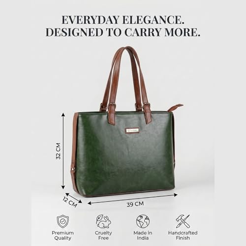 Image of VISMIINTREND Stylish Leather Office Laptop Tote Bag for Women| Shoulder Work Hand Bags for Women | College Bag for Girls | Fits 13 inch,14 inch, 15.6 inch Macbook Laptops